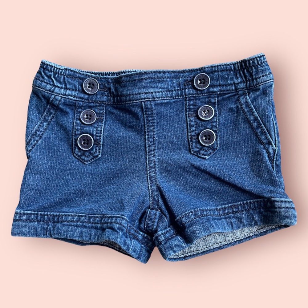 Guess Faux Jean Shorts Embroidered Logo Summer Comfy Shorts High Waisted